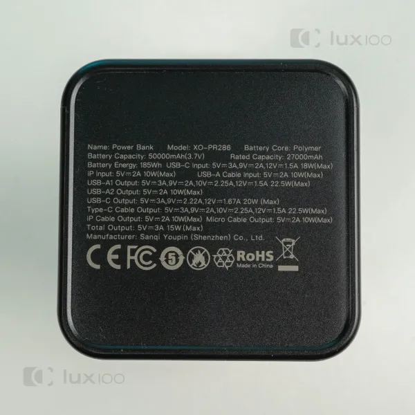 Повербанк XO 50000 mAh 22,5W PD20 з висувним LED-ліхтарем + світлодіодна USB LED-лампа 10х15 см USB у подарунок Повербанк XO 50000 mAh 22,5W PD20 з висувним LED-ліхтарем + світлодіодна USB LED-лампа 10х15 см USB у подарунок