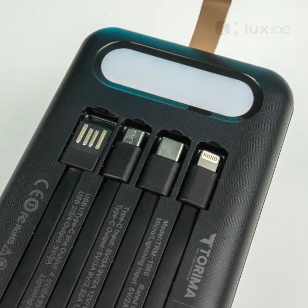 Повербанк 60000 mAh 22,5W з вбудованими кабелями + світлодіодна USB LED-лампа 10х15 см USB у подарунок Повербанк 60000 mAh 22,5W з вбудованими кабелями + світлодіодна USB LED-лампа 10х15 см USB у подарунок