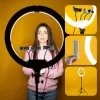 Кольцевая лампа 45 см со штативом 2,1 м — освещение для тіктока, селфи и визажистов Кольцевая лампа 45 см со штативом 2,1 м — освещение для тіктока, селфи и визажистов