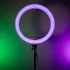 Мощная светодиодная кольцевая лампа 56 см RGB 70 Вт со штативом 2.1 м Мощная светодиодная кольцевая лампа 56 см RGB 70 Вт со штативом 2.1 м
