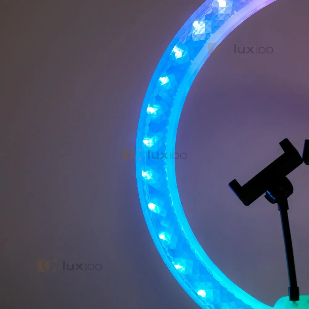 Двусторонняя кольцевая лампа 3D RGB 45 см со штативом на 2,1 м Двусторонняя кольцевая лампа 3D RGB 45 см со штативом на 2,1 м