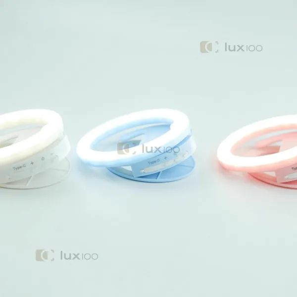 Селфи вспышка 10 см LED на аккумуляторе с 5 уровнями освещения и креплением на телефон Селфи вспышка 10 см LED на аккумуляторе с 5 уровнями освещения и креплением на телефон