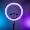Двусторонняя мощная кольцевая 3D лампа 56 см RGB 70 Вт со штативом 2.1 м Двусторонняя мощная кольцевая 3D лампа 56 см RGB 70 Вт со штативом 2.1 м