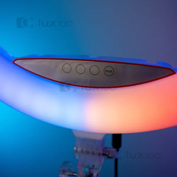 Двусторонняя мощная кольцевая 3D лампа 56 см RGB 70 Вт со штативом 2.1 м Двусторонняя мощная кольцевая 3D лампа 56 см RGB 70 Вт со штативом 2.1 м