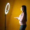 Кольцевая светодиодная LED лампа диаметром 45 см на штативе 2.1м с подарочной кольцевой лампой 26см Кольцевая светодиодная LED лампа диаметром 45 см на штативе 2.1м с подарочной кольцевой лампой 26см