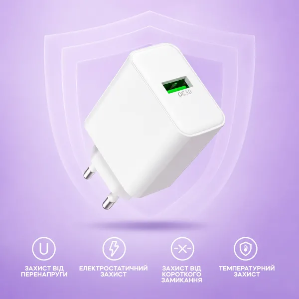 Блок питания 18W для телефона, кольцевых ламп и видеосвета с Quick Charge 3.0 Блок питания 18W для телефона, кольцевых ламп и видеосвета с Quick Charge 3.0
