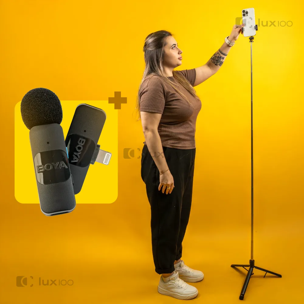 Профессиональный беспроводной петличный микрофон Boya BY-V1 Lightning монопод 170см Профессиональный беспроводной петличный микрофон Boya BY-V1 Lightning монопод 170см