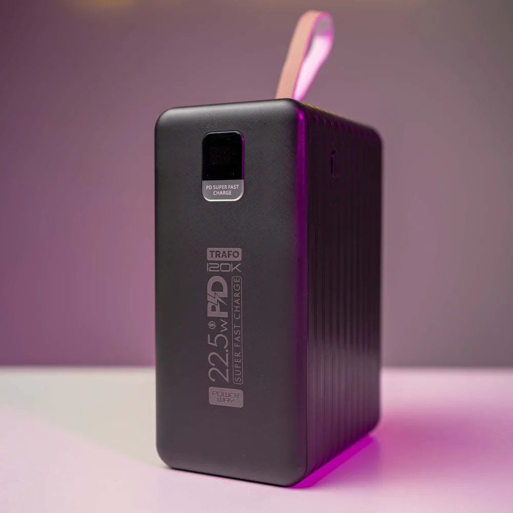 Повербанк PowerWay 120000 mAh с быстрой зарядкой 22,5W PD + светодиодная USB LED-лампа 10х15 см в подарок Повербанк PowerWay 120000 mAh с быстрой зарядкой 22,5W PD + светодиодная USB LED-лампа 10х15 см в подарок