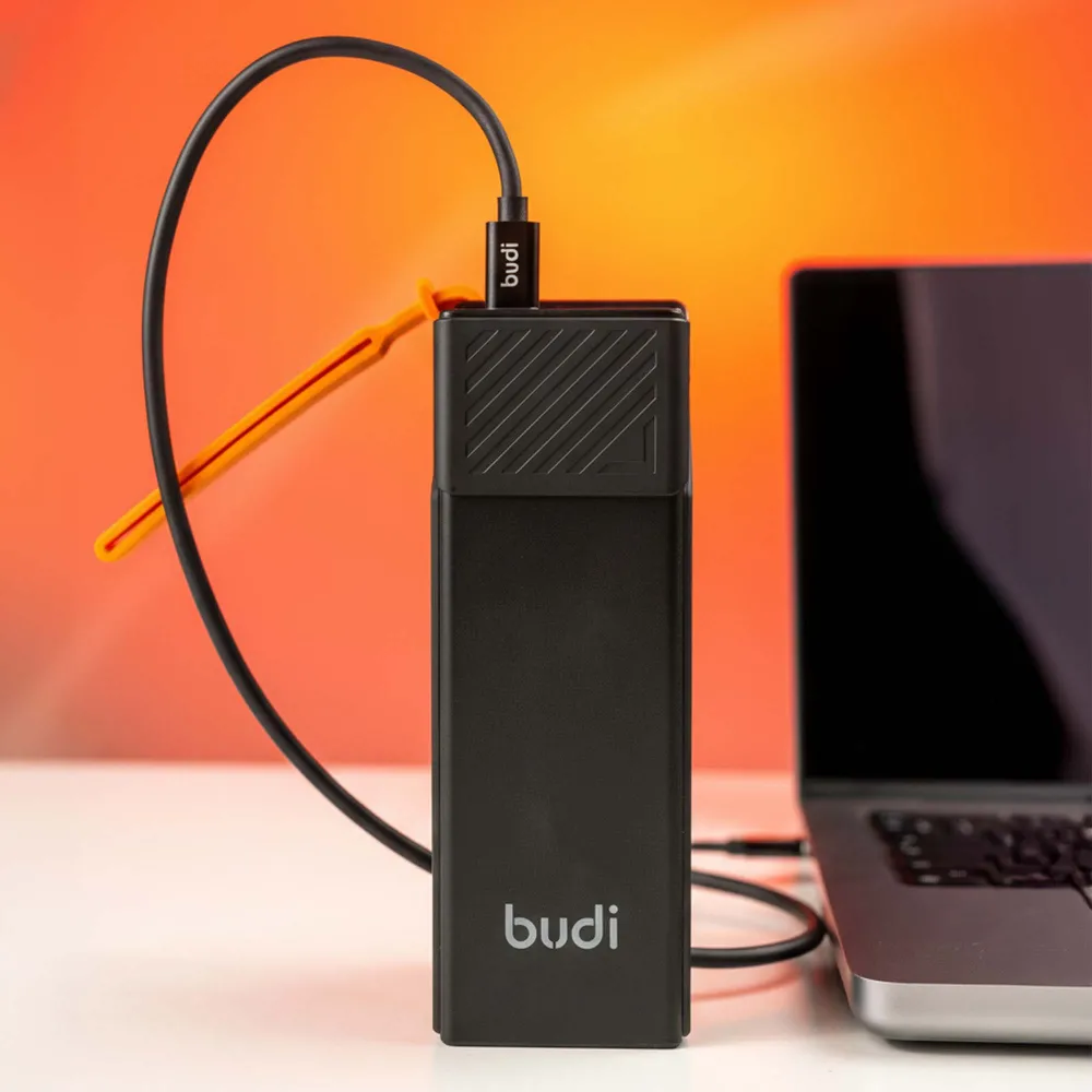 Повербанк для ноутбука Budi 30000 mAh 65W с быстрой зарядкой PD + 2 USB-провода для Wi-Fi роутера 9V/12V в подарок Повербанк для ноутбука Budi 30000 mAh 65W с быстрой зарядкой PD + 2 USB-провода для Wi-Fi роутера 9V/12V в подарок