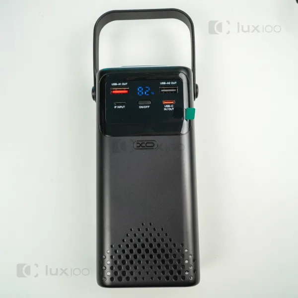 Повербанк XO 30000mAh 22,5W с выдвижным LED-фонарем + 2 USB-провода для Wi-Fi роутера 9V/12V в подарок Повербанк XO 30000mAh 22,5W с выдвижным LED-фонарем + 2 USB-провода для Wi-Fi роутера 9V/12V в подарок