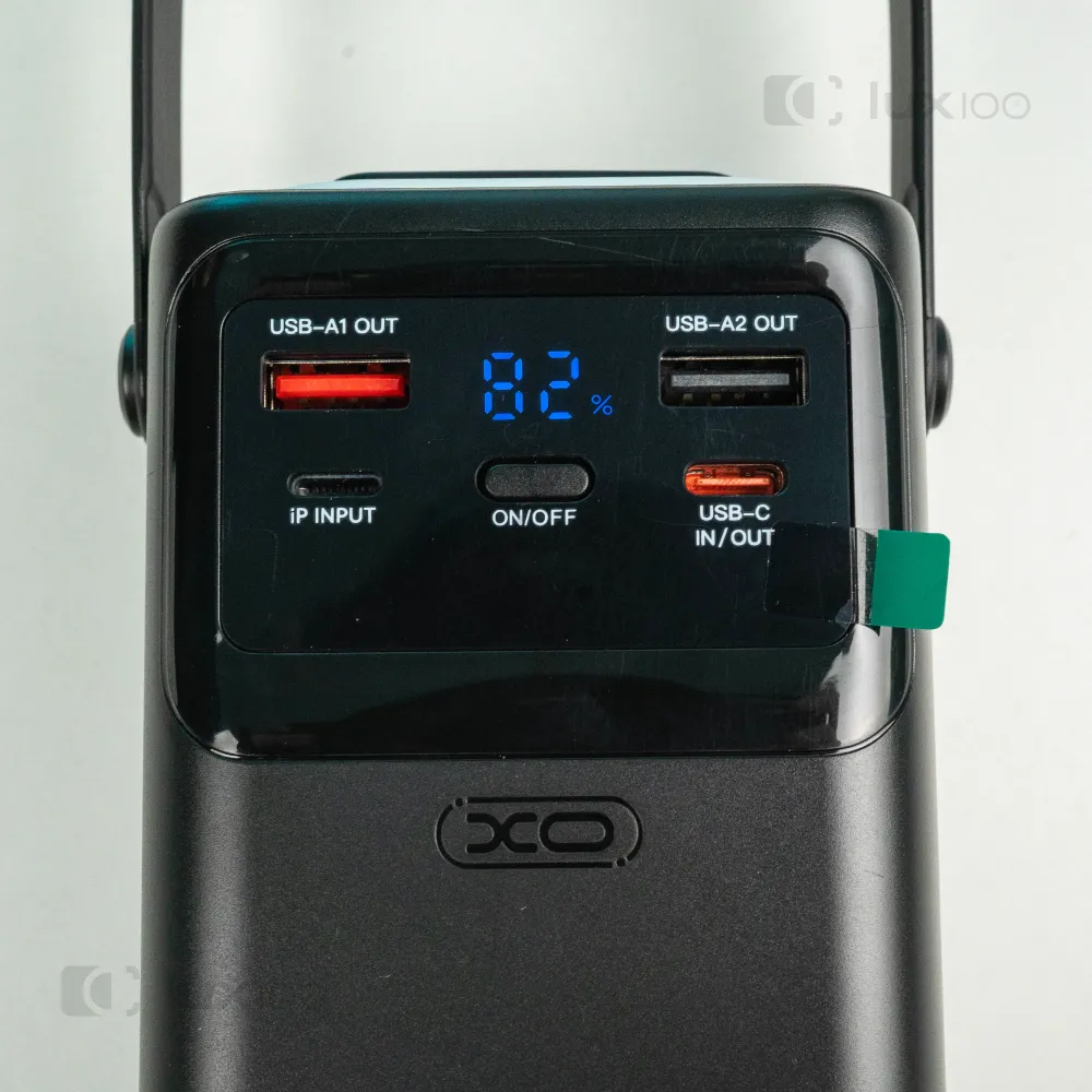Повербанк XO 30000mAh 22,5W с выдвижным LED-фонарем + 2 USB-провода для Wi-Fi роутера 9V/12V в подарок Повербанк XO 30000mAh 22,5W с выдвижным LED-фонарем + 2 USB-провода для Wi-Fi роутера 9V/12V в подарок