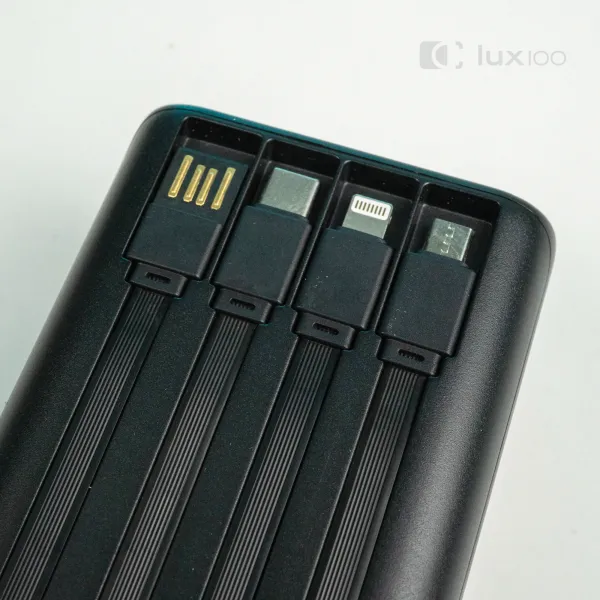 Повербанк XO 30000mAh 22,5W с выдвижным LED-фонарем + 2 USB-провода для Wi-Fi роутера 9V/12V в подарок Повербанк XO 30000mAh 22,5W с выдвижным LED-фонарем + 2 USB-провода для Wi-Fi роутера 9V/12V в подарок