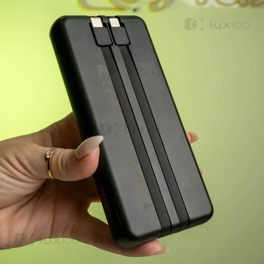 Повербанк Borofone 10000 mAh со встроенными кабелями + светодиодная LED-лампа 10х15 см в подарок Повербанк Borofone 10000 mAh со встроенными кабелями + светодиодная LED-лампа 10х15 см в подарок