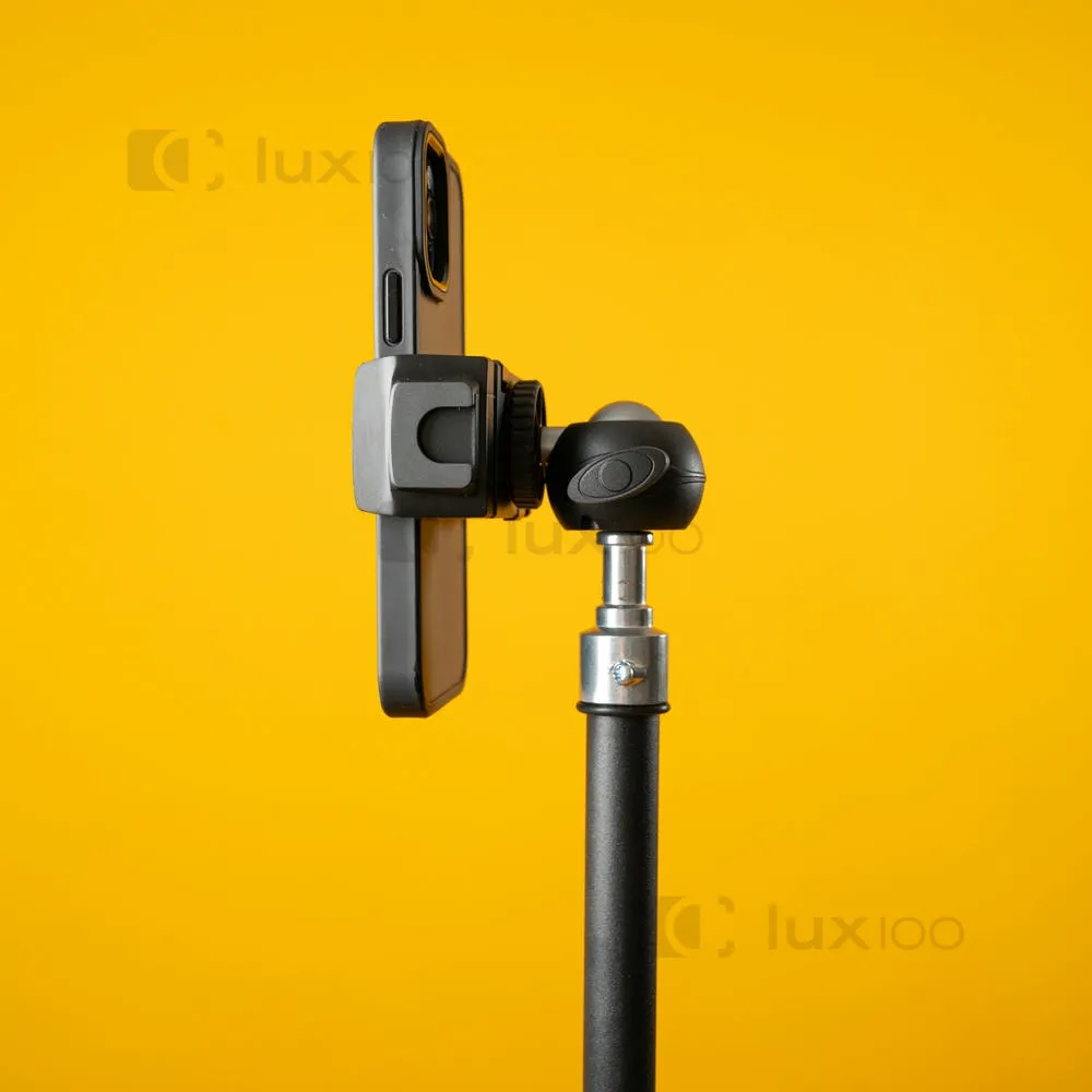 Усиленный штатив 2.1м LUX100 с держателем для телефона и шарообразным механизмом Усиленный штатив 2.1м LUX100 с держателем для телефона и шарообразным механизмом