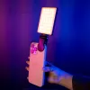 Портативный видеосвет с RGB подсветкой размером 10,3х7,5см и креплением для телефона Портативный видеосвет с RGB подсветкой размером 10,3х7,5см и креплением для телефона