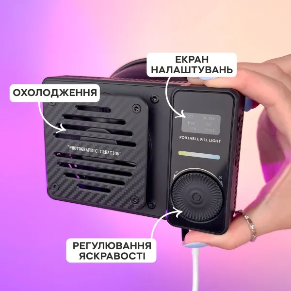 Свет для съемки 100W – мощный студийный свет со съемным рефлектором и питанием от повербанка Свет для съемки 100W – мощный студийный свет со съемным рефлектором и питанием от повербанка