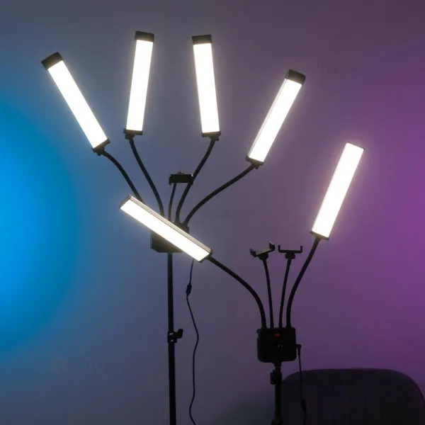 Постійне студійне відеосвітло LED лампа 65W зі штативом 2.1 метр для зйомок фото відео Постійне студійне відеосвітло LED лампа 65W зі штативом 2.1 метр для зйомок фото відео
